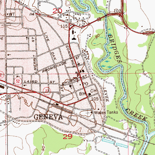 Topographic Map of Geneva Public Library, AL