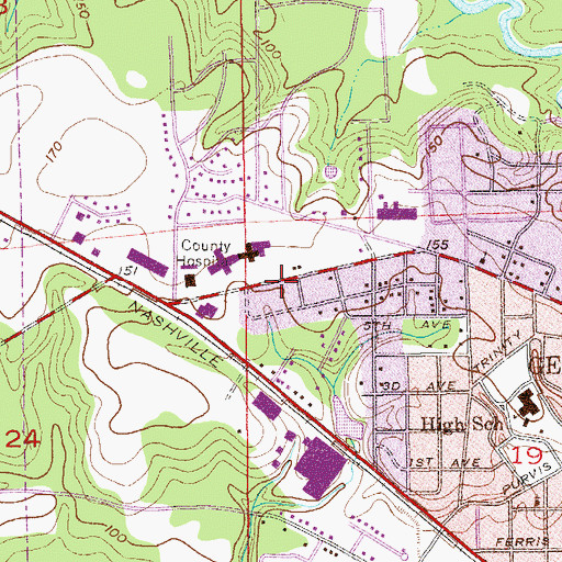 Topographic Map of SpectraCare Health Systems Geneva County Clinic, AL