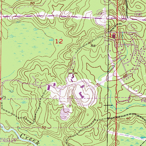Topographic Map of University of Mobile Arendall Hall, AL