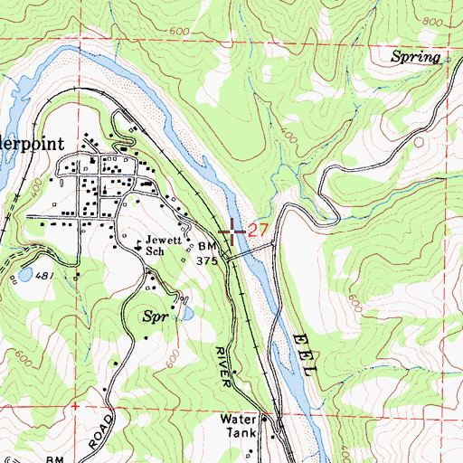 Topographic Map of Carter Creek, CA