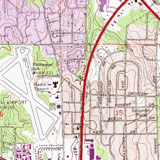 Topographic Map of Dothan Convention and Visitors Bureau, AL