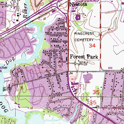 Topographic Map of Fullbrook Shopping Center, AL