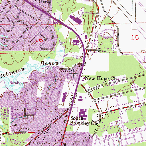 Topographic Map of K and B Village Shopping Center, AL