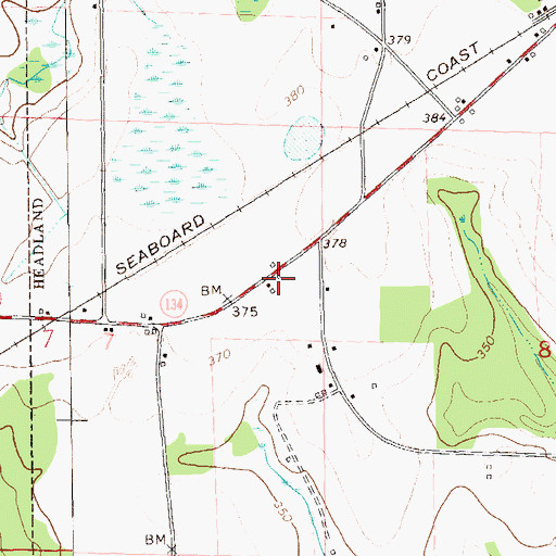 Topographic Map of Gateway Baptist Church, AL