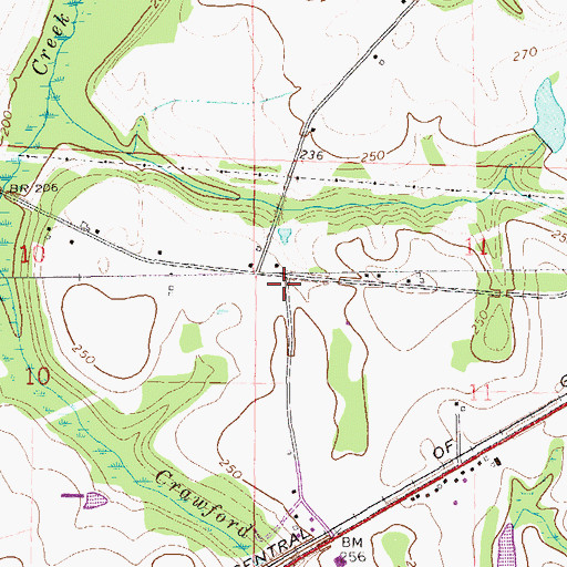Topographic Map of Old Webb Road Baptist Church, AL