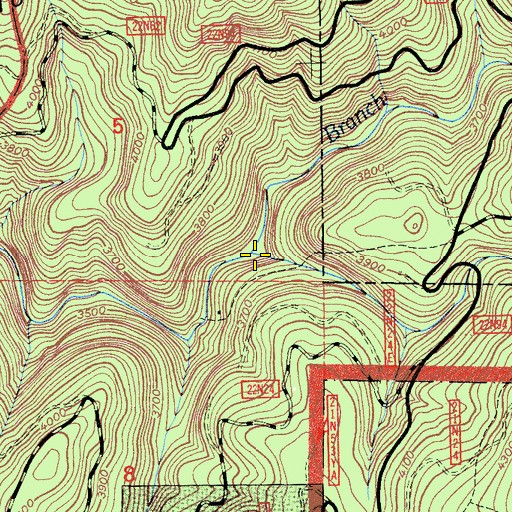 Topographic Map of Cascade Creek, CA
