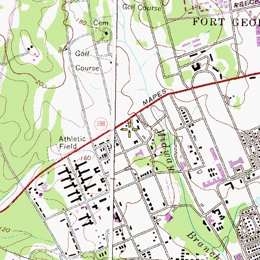 Topographic Map of Fort Meade Fire and Emergency Services, MD