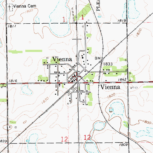 Topographic Map of Vienna Fire Department, SD