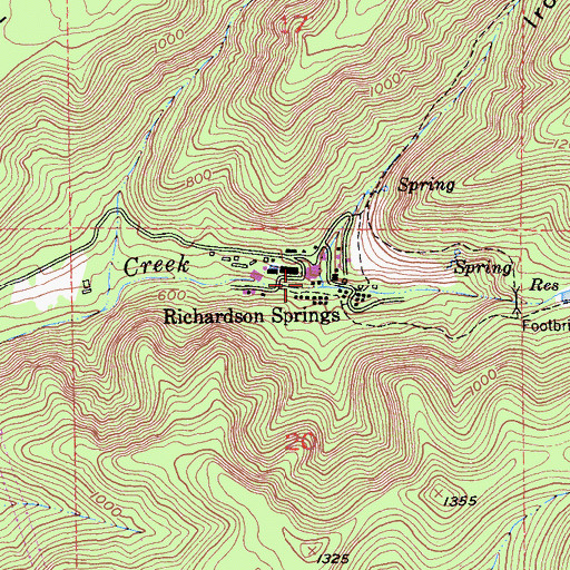 Topographic Map of Cave Creek, CA