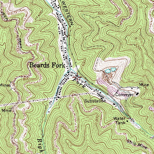 Topographic Map of General Ambulance Service Station 5, WV