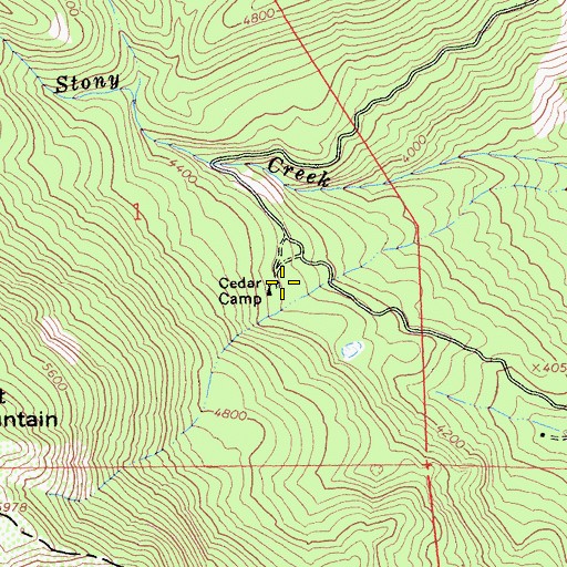 Topographic Map of Cedar Camp, CA