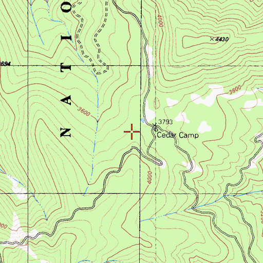 Topographic Map of Cedar Camp, CA