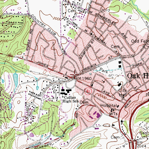 Topographic Map of Jan - Care Ambulance Service West End, WV