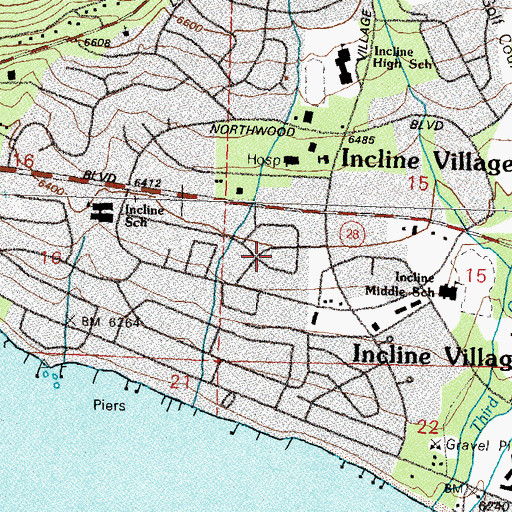 Topographic Map of North Lake Tahoe Fire Protection District Station 11, NV