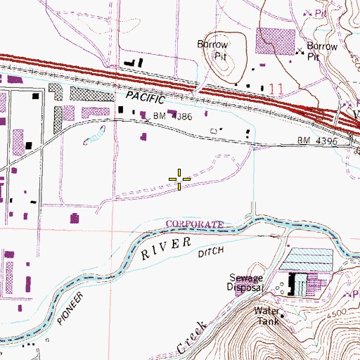 Topographic Map of Sparks Fire Department Station 3, NV