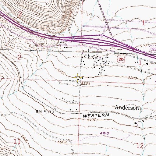 Topographic Map of Sierra Fire Protection District Peavine Volunteer Fire Department, NV