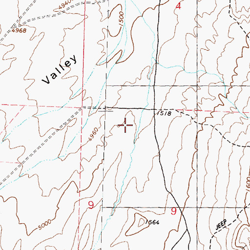 Topographic Map of Hungry Valley Volunteer Fire Department, NV