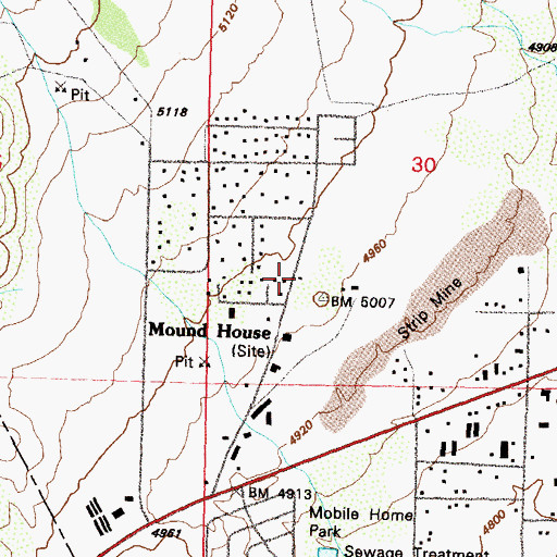 Topographic Map of Central Lyon County Fire Protection District: Mound House Station 36, NV