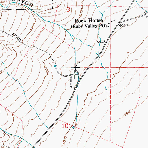 Topographic Map of Ruby Valley Volunteer Fire Department, NV