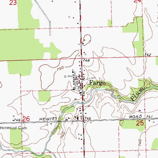 Topographic Map of Fargo Post Office (historical), MI