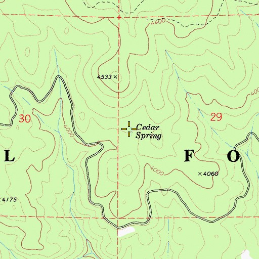 Topographic Map of Cedar Spring, CA