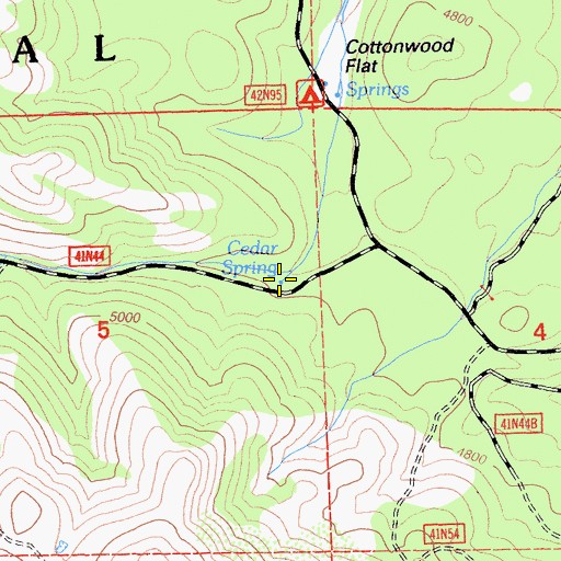 Topographic Map of Cedar Spring, CA