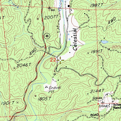 Topographic Map of Celestial Valley, CA