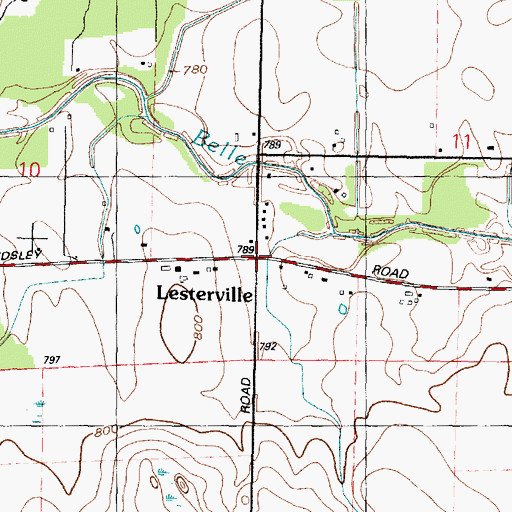 Topographic Map of Belle River Post Office (historical), MI