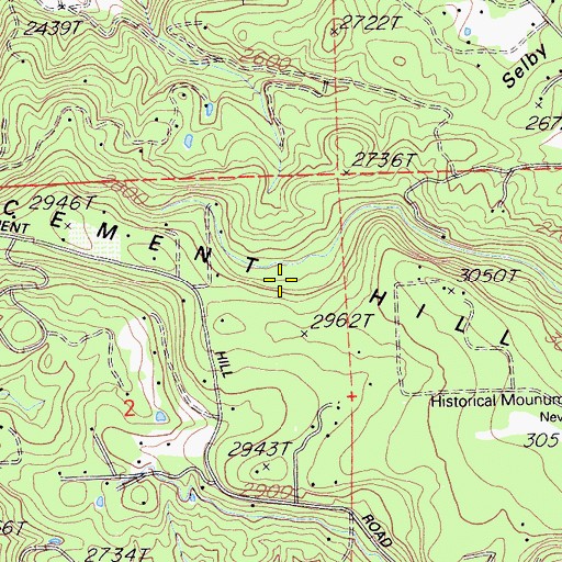 Topographic Map of Cement Hill, CA