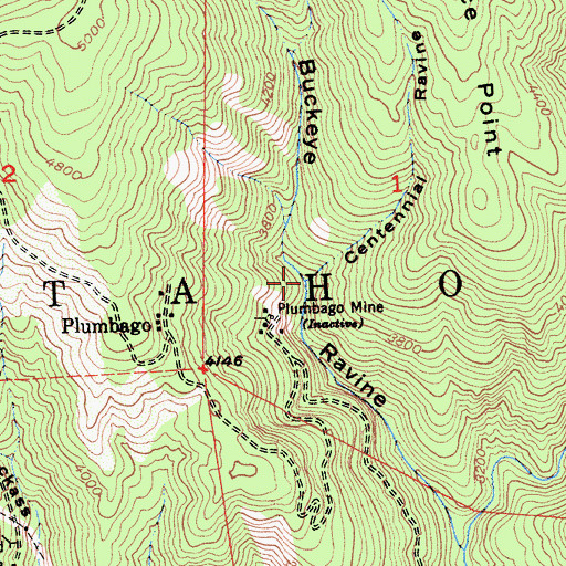 Topographic Map of Centennial Ravine, CA