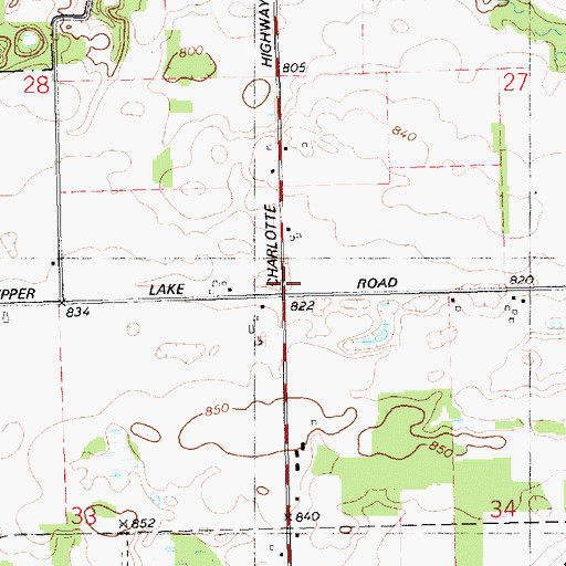 Topographic Map of Danby Post Office (historical), MI