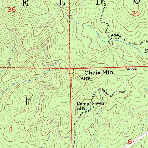 Topographic Map of Chaix Mountain, CA