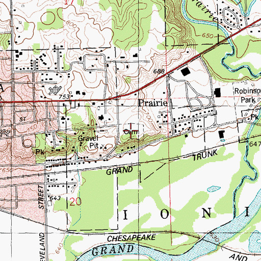 Topographic Map of Mount Olivet Catholic Cemetery, MI