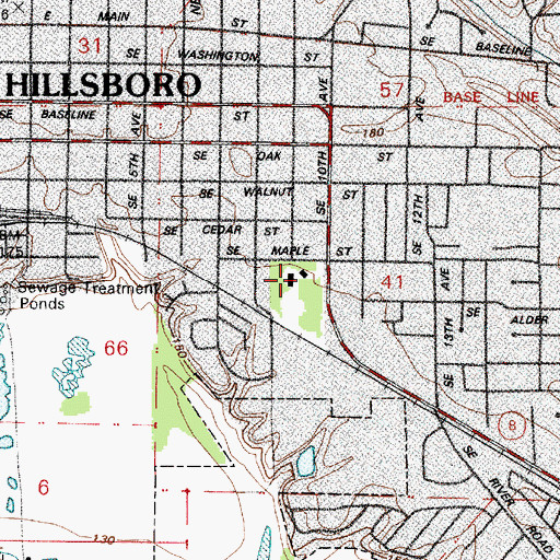 Topographic Map of Hillsboro Shute Park Branch, OR