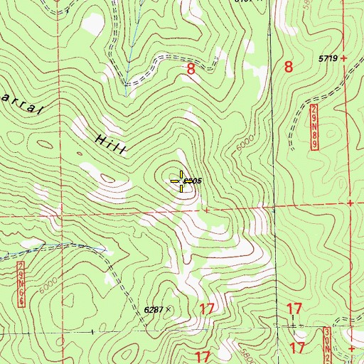 Topographic Map of Chaparral Hill, CA
