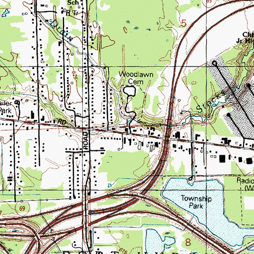 Topographic Map of Stock's Creek Mobile Home Park, MI