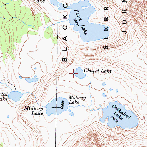 Topographic Map of Chapel Lake, CA