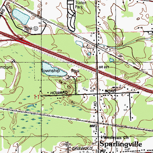 Topographic Map of Kimball Township Park, MI