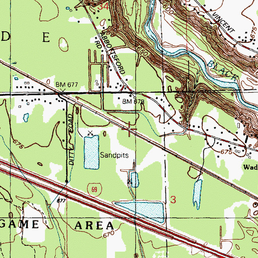 Topographic Map of The Lakes Mobile Home Park, MI