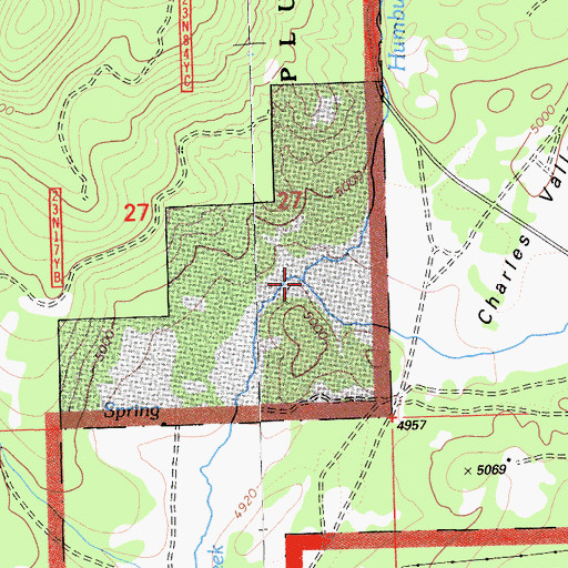 Topographic Map of Charles Valley, CA