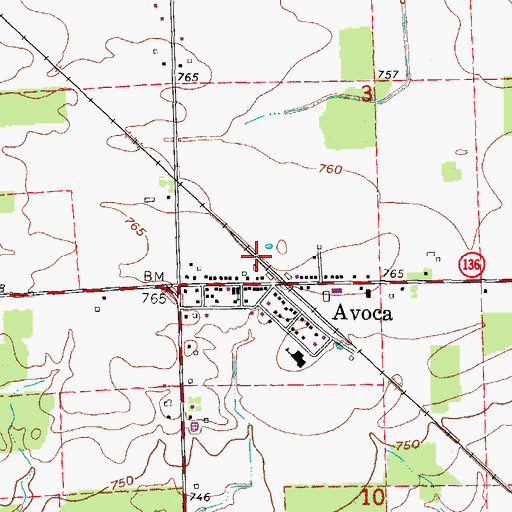 Topographic Map of Avoca Station (historical), MI