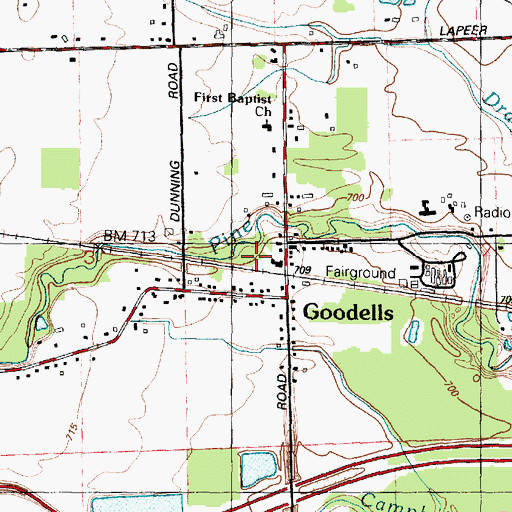 Topographic Map of Goodells Station, MI