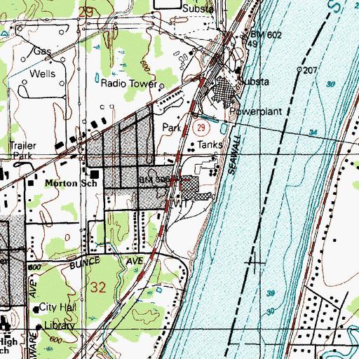 Topographic Map of Marysville Station, MI