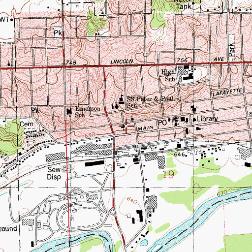 Topographic Map of Zion United Methodist Church, MI