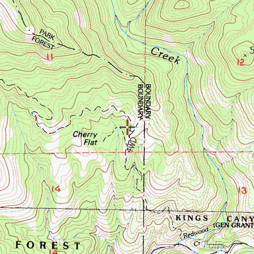 Topographic Map of Cherry Flat, CA