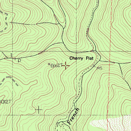 Topographic Map of Cherry Flat, CA
