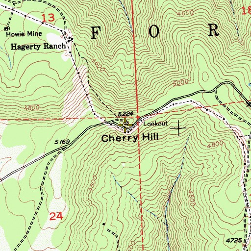 Topographic Map of Cherry Hill, CA