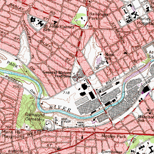 Topographic Map of Academic Building, MI
