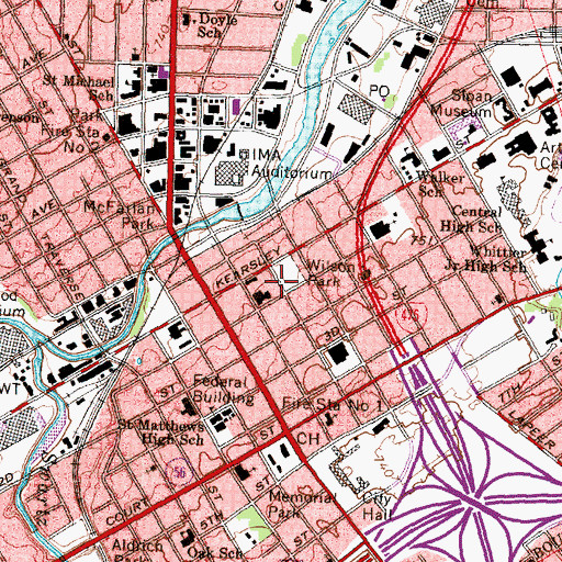 Topographic Map of Willson Park Historical Marker, MI