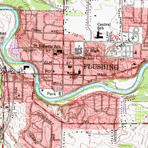 Topographic Map of First Methodist Episcopal Church Historical Marker, MI